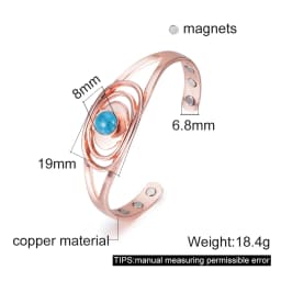 Dolphin Pure Copper Bracelets for Women Green Artificial Opal Magnetic Bangles Benefits Simple Adjustable Cuff Jewelry Female