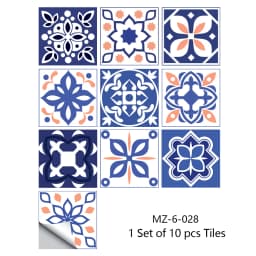 10/15/20cm Mandala Style Matte Surface Tile Sticker Peel & Stick Decoration Film For Tiles /Ground in Kitchen Wardrobe Wallpaper