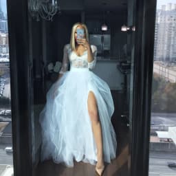 Women Tutu Long Skirt Front Split Layered Tulle Maxi Puffy Skirts Floor Length Wedding Night Out Party Club Clothes