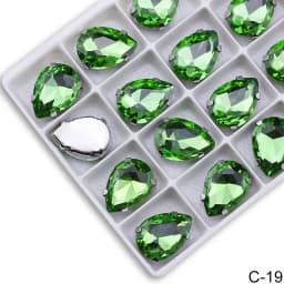 Sew on Teardrop Rhinestones Pear Shape Water Drop Sewing Stone Glass Crstal with Claw for Needlework Accessories