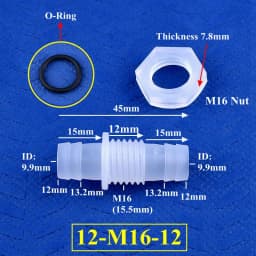 5~200pcs M12~M16 To 8~12mm PP Pagoda Direct Connector With Nut O-Ring Aquarium Tank Air Pump Adapter Irrigation Water Hose Joint