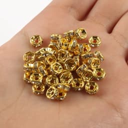 50pcs Brass Crystal Rhinestone Spacer Beads 4/6/8mm Gold Silver AB Color Rondelle Jewelry Makings Findings Bracelet Accessories