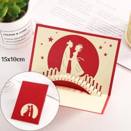 3D Pop Up Love Card Valentines Day Wedding Invitation Anniversary Greeting Cards for Couples Wife Husband Gift With Envelopes