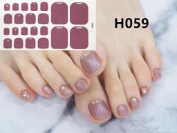 22Tips/Sheet Nail Sticker Adhesive Toenail Art Polish Tips French Glitter Sequins Nail Wraps Strips Easy Toenail Sticker