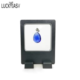 Black White Plastic Suspended Floating Display Case Earring Coin Gems Ring Jewelry Storage Pet Membrane Stand Holder Box 7*7*2cm