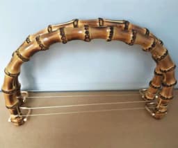 Outside 25X14 cm Large Size Thickness 1.2-1.5 cm Genuine Handmade Bamboo Bag Handle Obag Hanger Frame Rattan Purse Handles Parts
