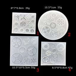 Steampunk Gear Silicone Molds Clockwork Cog Mold Gearwheel Mold Flexible UV Epoxy Resin Mould Pendants Jewelry Making Supplies