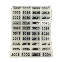 1000 Labels Consecutive Number Inventory Storage Sticker Waterproof 20mm x 10mm 001 to 10000 For Choice