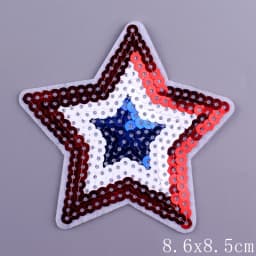 Pulaqi 14 styles Sequined star Patches Sticker On Clothes Iron on Heart Appliqued Sewing Garment Jeans Decor Embellishment DIY