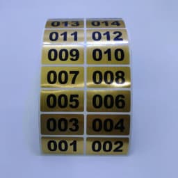 1000 Consecutive Sequential Numbering Labels Adhesive Number Sticker Gold Colour