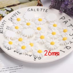 50pcs/lot 9mm-22mm White Flat Back Daisy Resin Flowers Cabochon Beads For Cell Phone Case Decoration Jewelry Making Diy Supplies
