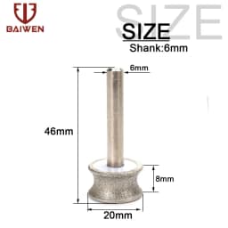 Concave Diamond Abrasive Grinding Wheel Glass Round Burr Drill Bits 2mm-12mm for Bracelet Ring Jade Carving Polishing