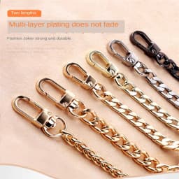 Long 120cm Metal Purse Chain Strap Handle Replacement Chain Handbag Shoulder Bag Chain Accessories Gold/Silver/Black