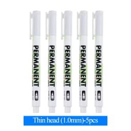 Leto 5/6/10/12Pcs White Waterproof Marker Pen Graffiti Paint Oil Car Tire Permanent 1.0/3.0mm Tip Graffiti Artist Supplies