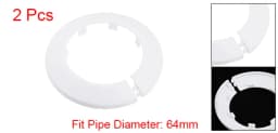 uxcell 2 Pcs Pipe Collar 64/75/90mm PP Radiator Escutcheon Water Pipe Cover Decoration White