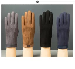 Suede Man Winter Keep Warm Touch Screen Gloves Fashion Add Cashmere Outdoor Windproof Mens Gloves Leisure Cycling Gloves