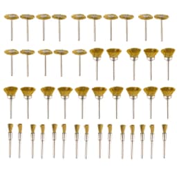 XCAN 45pcs Steel Wire Brass Wheel Cup Brush Set 3mm Shank Polishing Brush Mini Drill Rust Removal for Dremel Rotary Tool