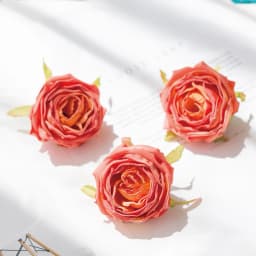 5 Pcs Artificial Roses Head Valentine Decora Home Room Wedding Wreath Bridal Accessories Clearance Garland Material Fake Flowers