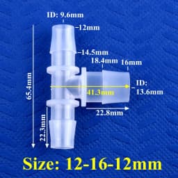 5~200pcs 12~20 To 4~16mm Reducing Tee Connector Food Grade PP Garden Irrigation Reducer Tee Aquarium Fish Tank Pagoda Hose Joint