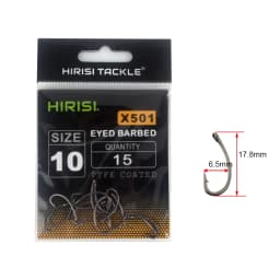 15pcs PTFE Coated High Carbon Stainless Steel Barbed Fish Hook With Eye Carp Fishing Accessories X501