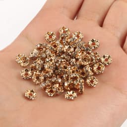 50pcs Brass Crystal Rhinestone Spacer Beads 4/6/8mm Gold Silver AB Color Rondelle Jewelry Makings Findings Bracelet Accessories