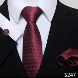 Newest Style Holiday Present 100% Silk Tie Pocket Squares Cufflink Set Necktie Men Dark Blue Wedding Accessories Office Cravat