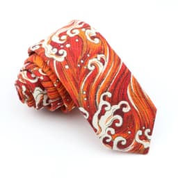 High Quality Cute Linen Cartoon Tie For Men Cat Polar Bear Watermelon Waves Printed Funny Gift Animal Narrow Striped Slim Cravat