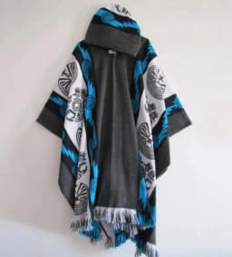 Fashion Men Poncho Shawl Knitting Retro Ethnic Pattern Printing Autumn Winter Windbreaker Women Hooded Cape Male Outwear Coats