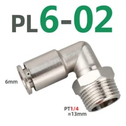 PL brass nickel-plated metal pneumatic connector 1/8" 1/4" 3/8" 1/2" external thread hose air compressor high pressure connector
