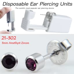 1PC Sterile Disposable No Pain Ear Piercer device Ear Cartilage Piercing Gun Tool Kit Unit Built In CZ Birthstone Earring Stud
