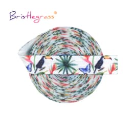 BRISTLEGRASS 2 5 10 Yard 5/8" 15mm Cherry Print Foldover Elastic FOE Spandex Satin Band Tape Hair Tie Headband Dress Sewing Trim