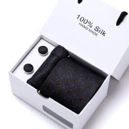Brand 100% Silk Ties Gift box Office Men Classic Party Wedding striped 7.5cm Silk Wedding Floral Tie Necktie Handkerchief Set