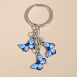 Cute Keychain Colorful Butterfly Key Ring Enamel Flying Animals Key Chains For Women Girls Handbag Accessorie Handmade Jewelry