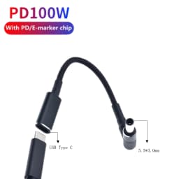 100W Type C Plug Converter USB Type C Female to Universal Laptop Adapter Connector Jack USB C 100W PD Fast Charging Cable Cord