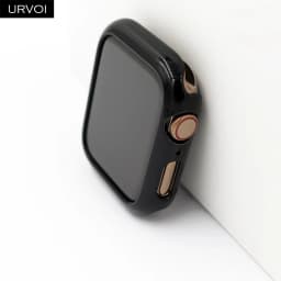 URVOI case for Apple Watch series 4 5 6 7 8 9 electroplating shiny Plastic bumper hard frame cover for iWatch Ultra-thin case