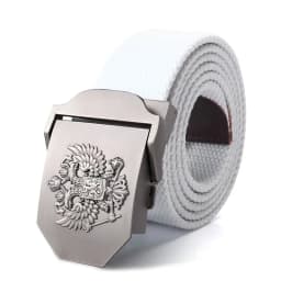 SupSindy Men Canvas Belt Russian Metal Buckle Soviet CCCP Army Military Tactical Belts for Women Jeans Waistband Male Strap
