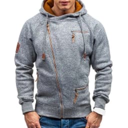 New Hoodie Men 2025 Autumn Casual Solid Long Sleeve Mens Hoodies Sweatshirts Slim Zipper Hoody Sweatshirt Men Hooded Streetwear