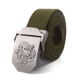 SupSindy Men Canvas Belt Russian Metal Buckle Soviet CCCP Army Military Tactical Belts for Women Jeans Waistband Male Strap