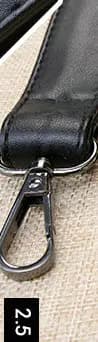 Bag Handle belt Black PU Lady handbag accessories With Snap hook/Dog hook 2.5cm 2cm 1.2cm width
