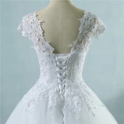 Customized ZJ9085 Lace White Short Cap Sleeve Wedding Dresses 2025 For Bride Bridal Gown Vintage Plus Size Maxi Customer Made