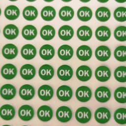 3000pcs 10mm OK Self-adhesive Gloss Paper Label Sticker Factory Product Quality Inspection Manufacture Procedure Control Tag