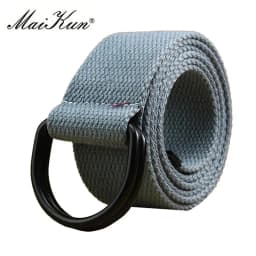 MaiKun Canvas Belts for Men Double Ring Metal Buckle Belts Male Tactical Strap For Jeans