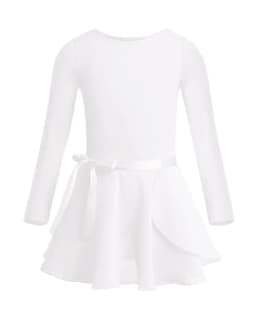 ChicTry Kids Ballet Tutu Dance Class Performance Dress Children Girls Gymnastics Leotard Dancewear Clothes with Tied Skirt Set