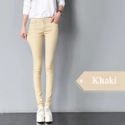 JLZXSY NEW Popular Basic Cotton Slim Pants Colorful Denim Jeans Skinny Pencil Pants