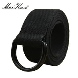MaiKun Canvas Belts for Men Double Ring Metal Buckle Belts Male Tactical Strap For Jeans