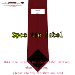 HUISHI Custom Logo Label On Tie Men Personalized Customization Necktie Brand Logo Men Neckies For Gentlemen Fashion Design Label