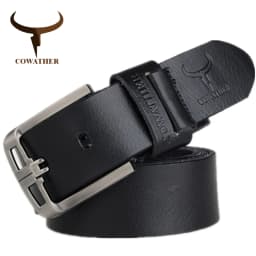 COWATHER 2021 Top Cow genuine leather belts for men alloy buckle fashion style FULL GRAIN male belt
