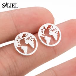 Multiple Black Stainless Steel Stud Earrings for Women Men Simple Volleyball Music Leaf Star Geometric Earings Jewelry Punk Gift