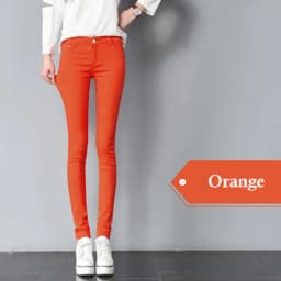 JLZXSY NEW Popular Basic Cotton Slim Pants Colorful Denim Jeans Skinny Pencil Pants