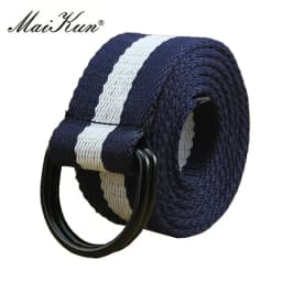 MaiKun Canvas Belts for Men Double Ring Metal Buckle Belts Male Tactical Strap For Jeans